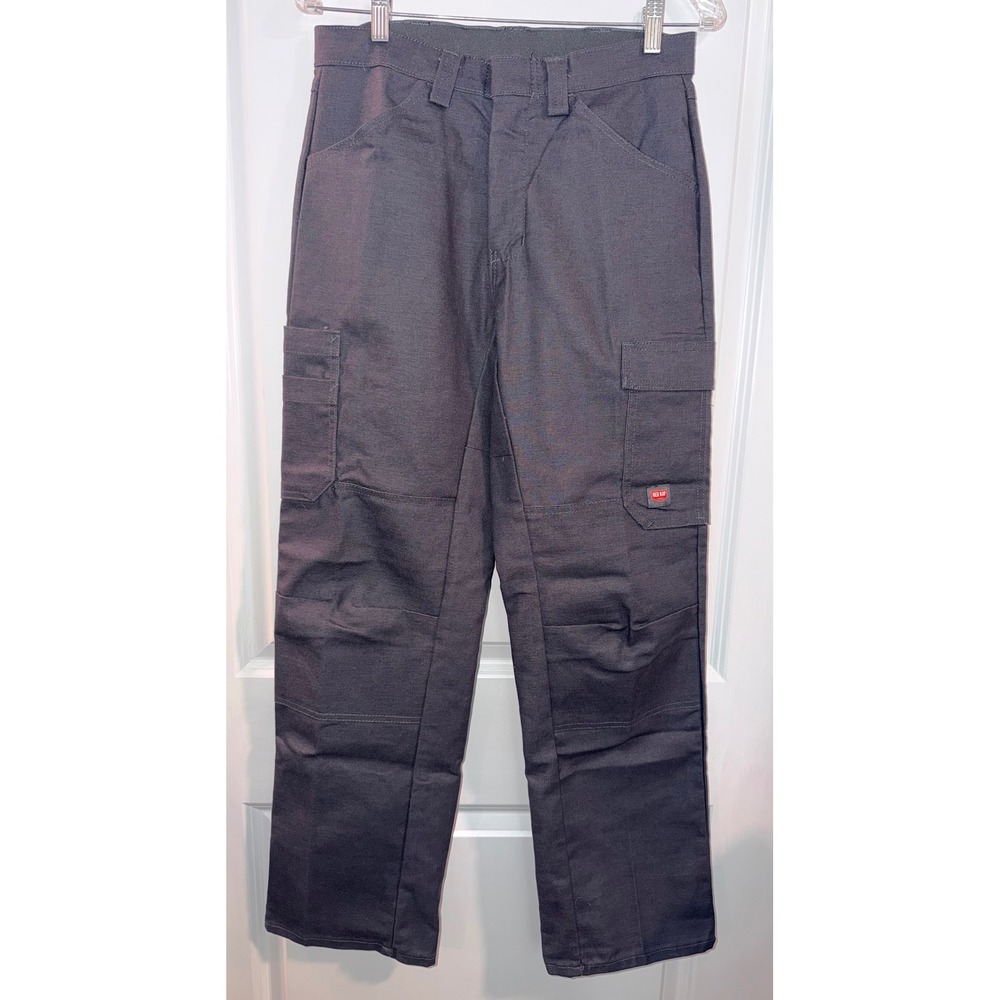 Red Kap Mens Charcoal Gray Cargo Work Pants 30x32 Stretch Utility‎ Trousers NEW